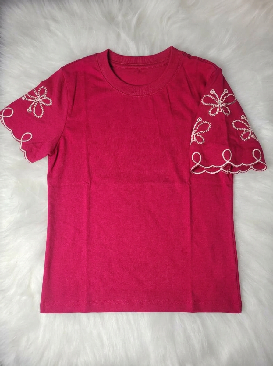 T-Shirt Bordada Arabescos Pink