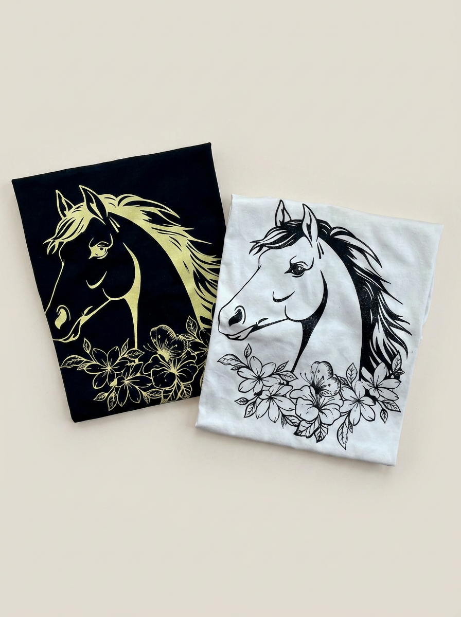 T-Shirt Cavalo Floral