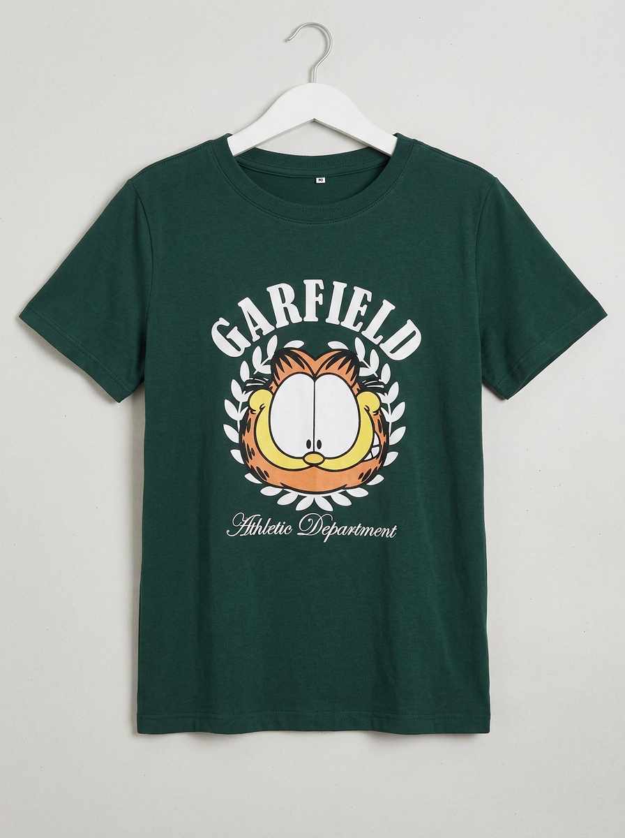 T-Shirt Garfield Verde Militar