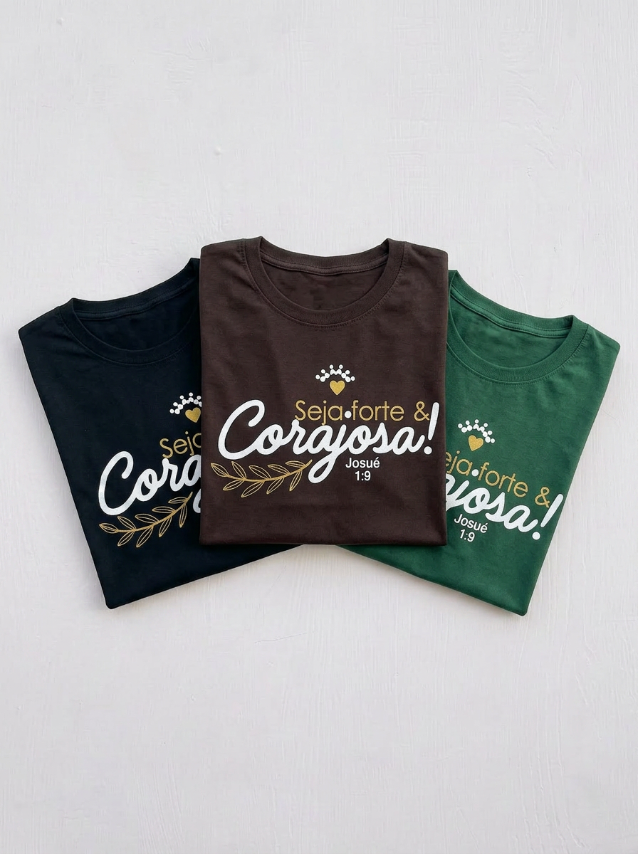 T-Shirt Seja Forte e Corajosa